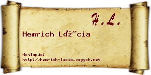 Hemrich Lúcia névjegykártya